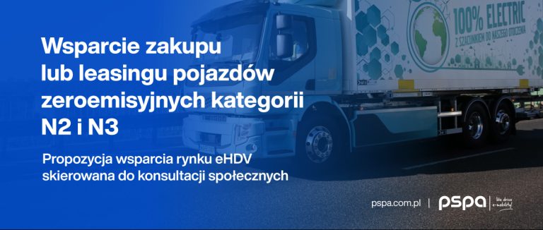 Grafika "PSPA o projekcie dopłat do elektrycznych pojazdów ciężarowych"